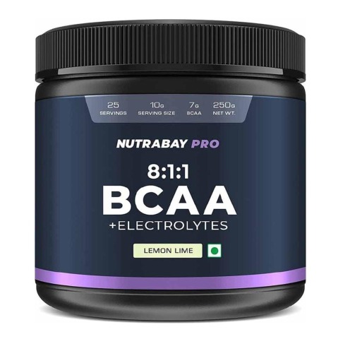 1 - Nutrabay Pro 8:1:1 BCAA + Electrolytes, 0.55 lb 25 Servings Lemon Lime