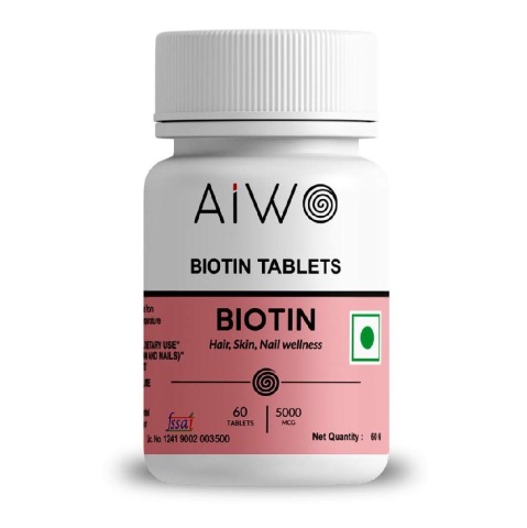 1 - Aiwo Biotin 5000mcg,  60 tablet(s)  Unflavoured 