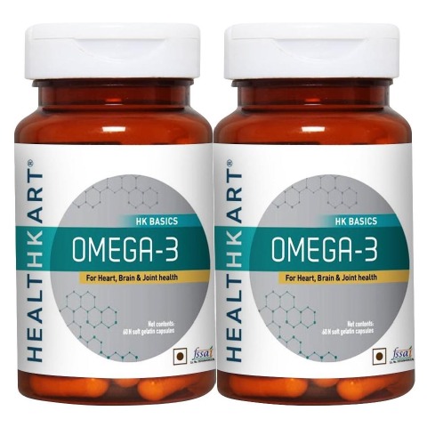 HealthKart Omega 3 60 Softgels - Pack of 2 HealthKart Omega 3 60 Softgels - Pack of 2