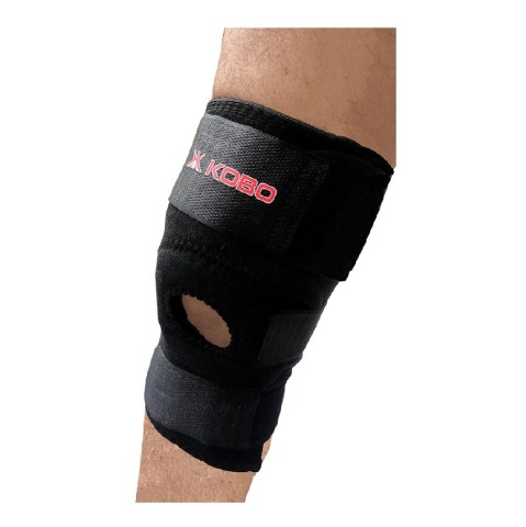 KOBO Neoprene Knee Adjustable Support (3622),  Black  Free Size 
