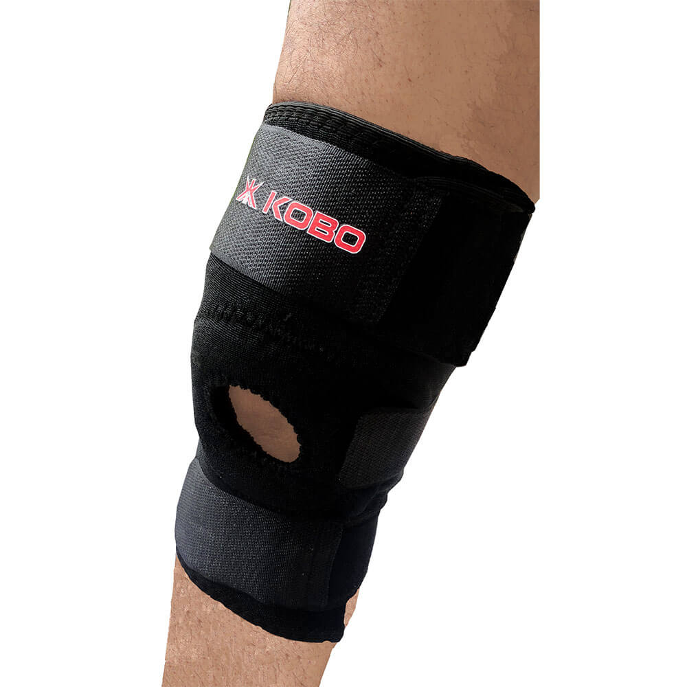 KOBO Neoprene Knee Adjustable Support (3622),  Black  Free Size 