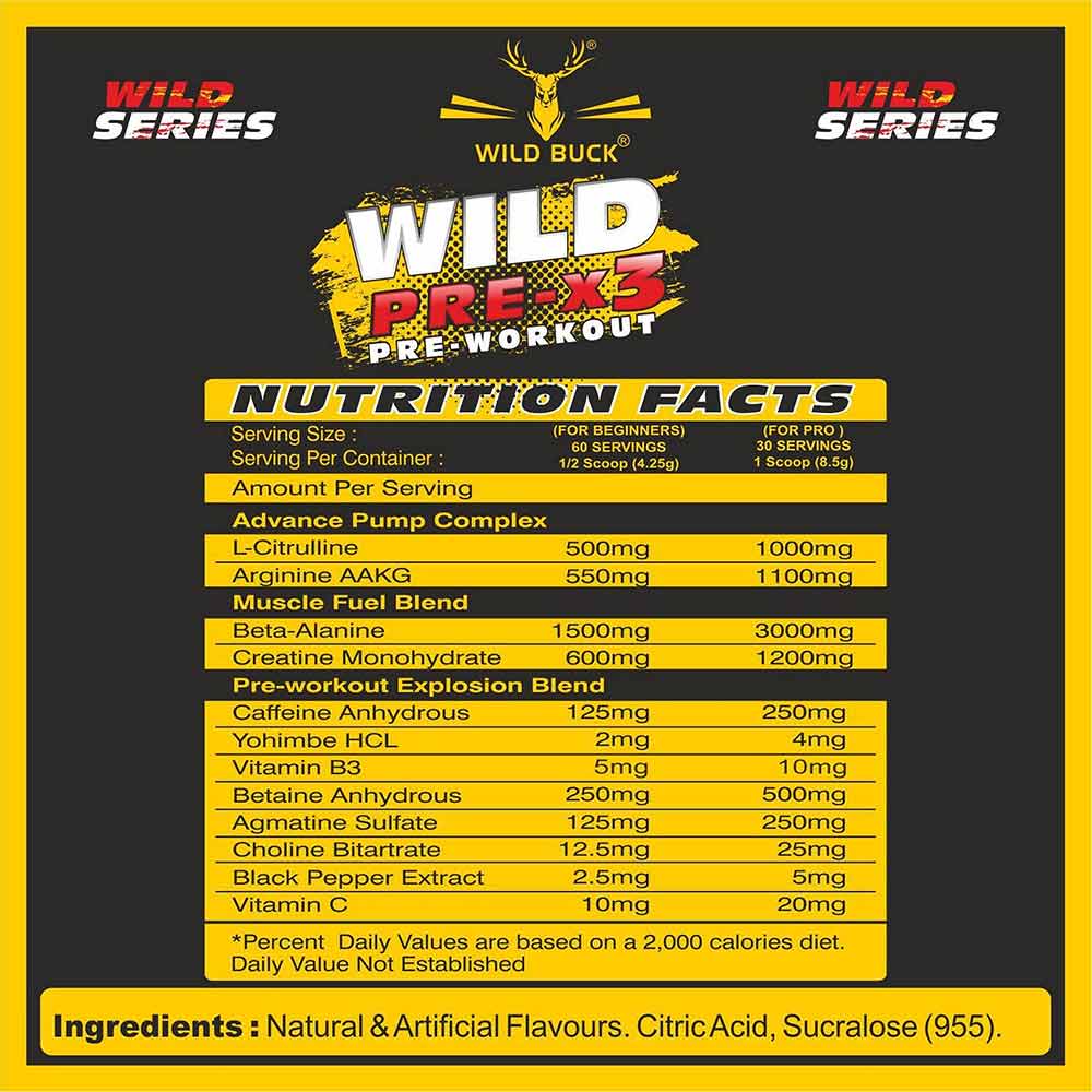 2 - Wild Buck Wild Pre-x3 & BCAA 2:1:1 Combo,  2 Piece(s)/Pack  Wild Berries 
