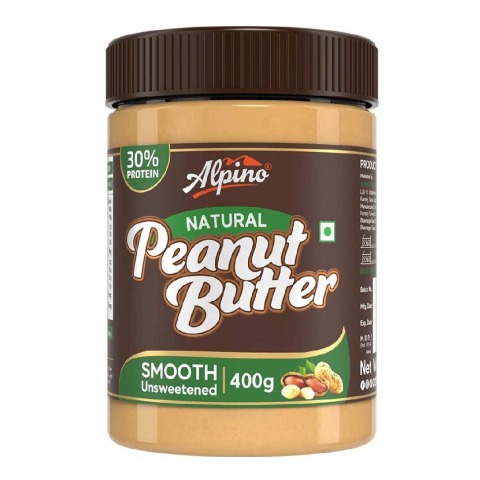 1 - Alpino Natural Peanut Butter (Unsweetened), 0.400 kg Smooth