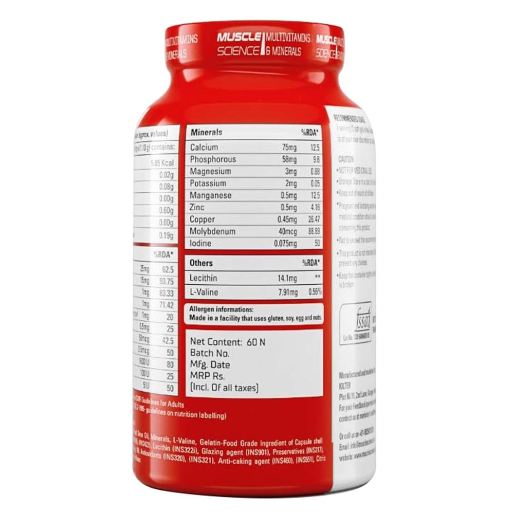 3 - Muscle Science Multivitamins and Minerals for Men,  60 softgels  Buy 1 Get 1 Free 
