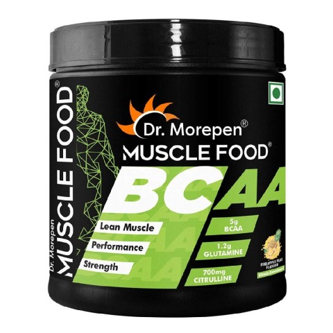 1 - Dr. Morepen Muscle Food BCAA,  0.55 lb  25 Servings  Pineapple Play 