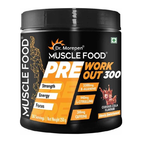 1 - Dr. Morepen Muscle Food Pre Workout 300, 0.55 lb Curious Cola