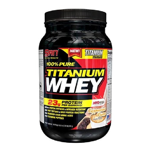 SAN 100% Pure Titanium Whey, 2 lb Cappuccino Cream SAN 100% Pure Titanium Whey, 2 lb Cappuccino Cream