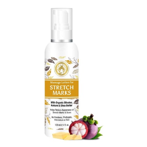 1 - Mom & World Massage Lotion for Stretch Marks, 120 ml with Organic Olivates, Kokum & Shea Butter