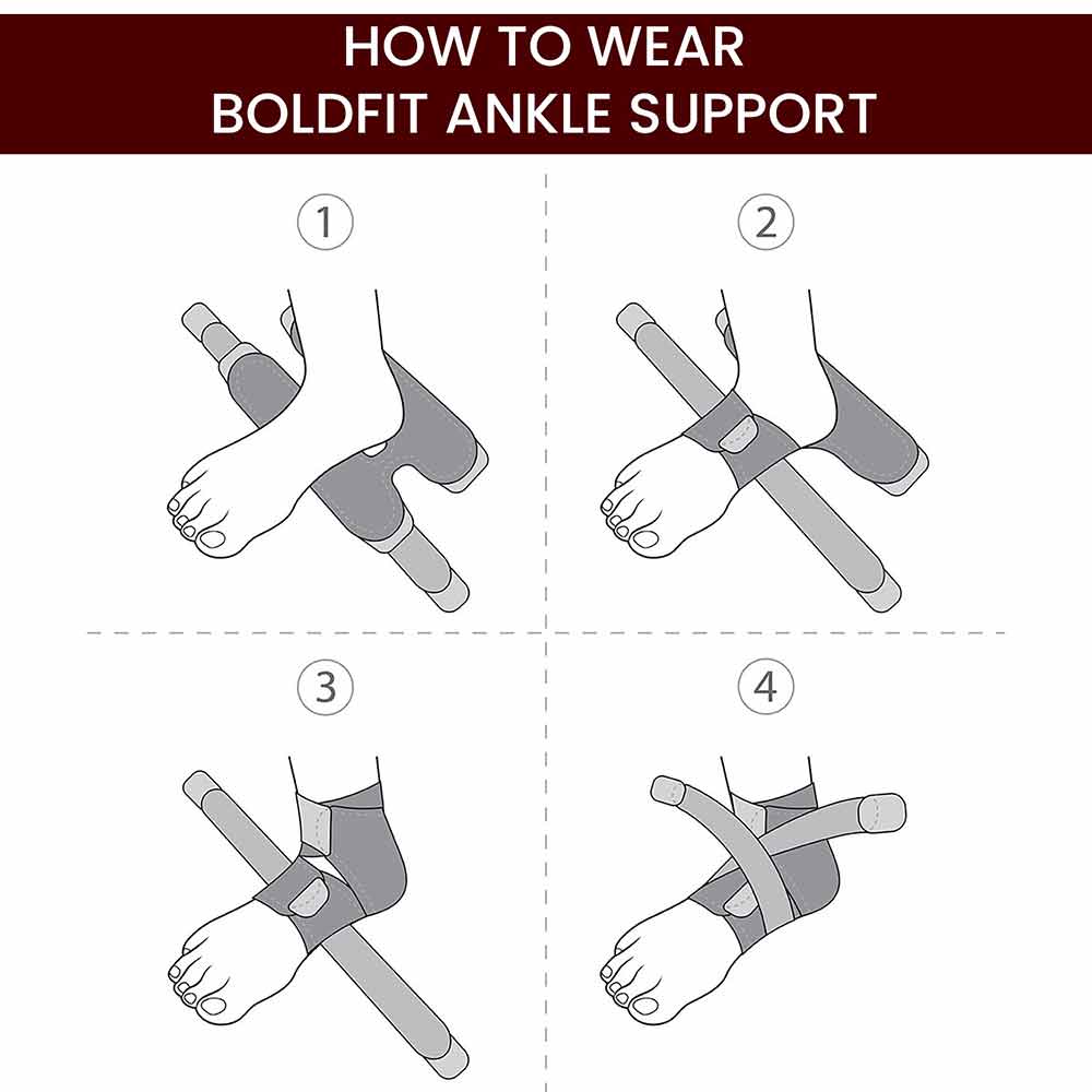 4 - Boldfit Ankle Support,  Black  Free Size 