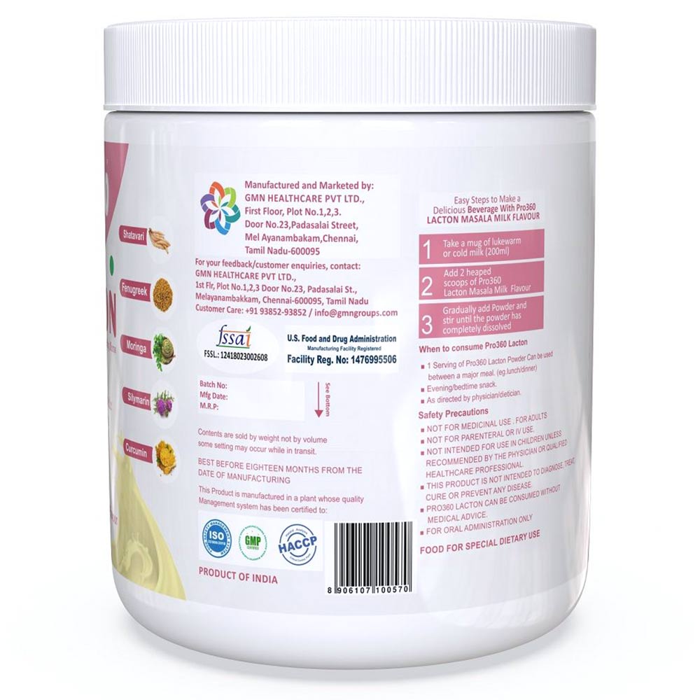 2 - PRO360 Lacton Protein Supplement,  Masala Milk  200 g 