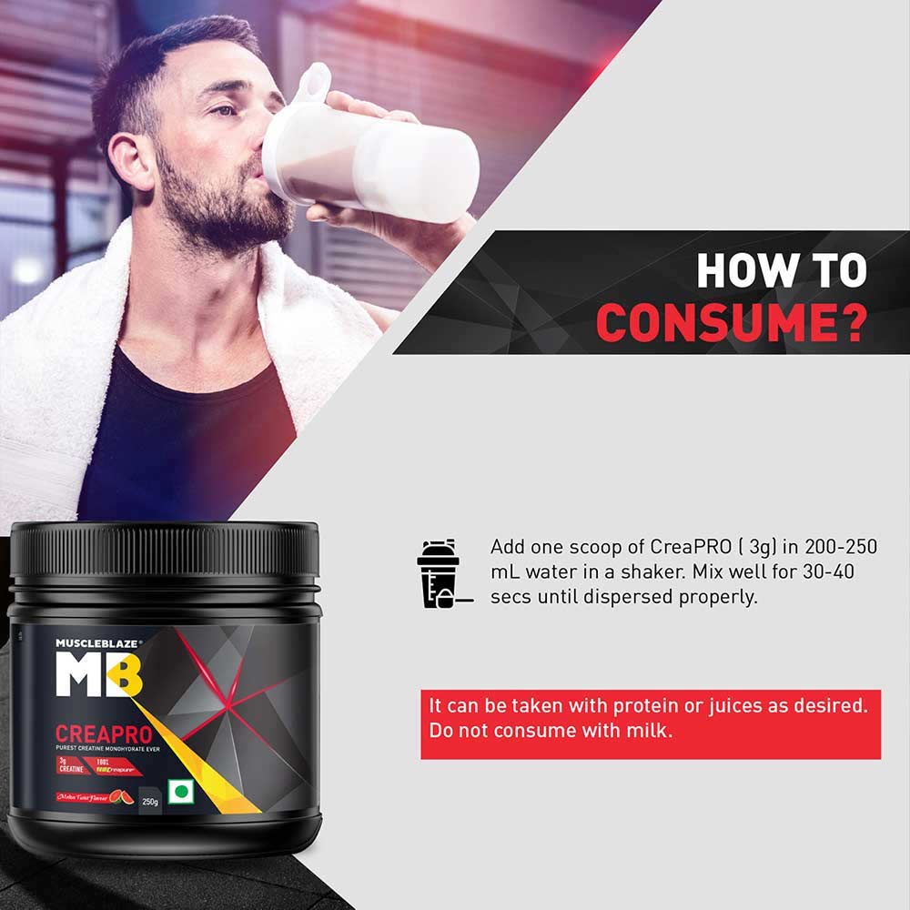 7 - MuscleBlaze CreaPRO Creatine with Creapure OP,  Melon Twist  0.55 lb 