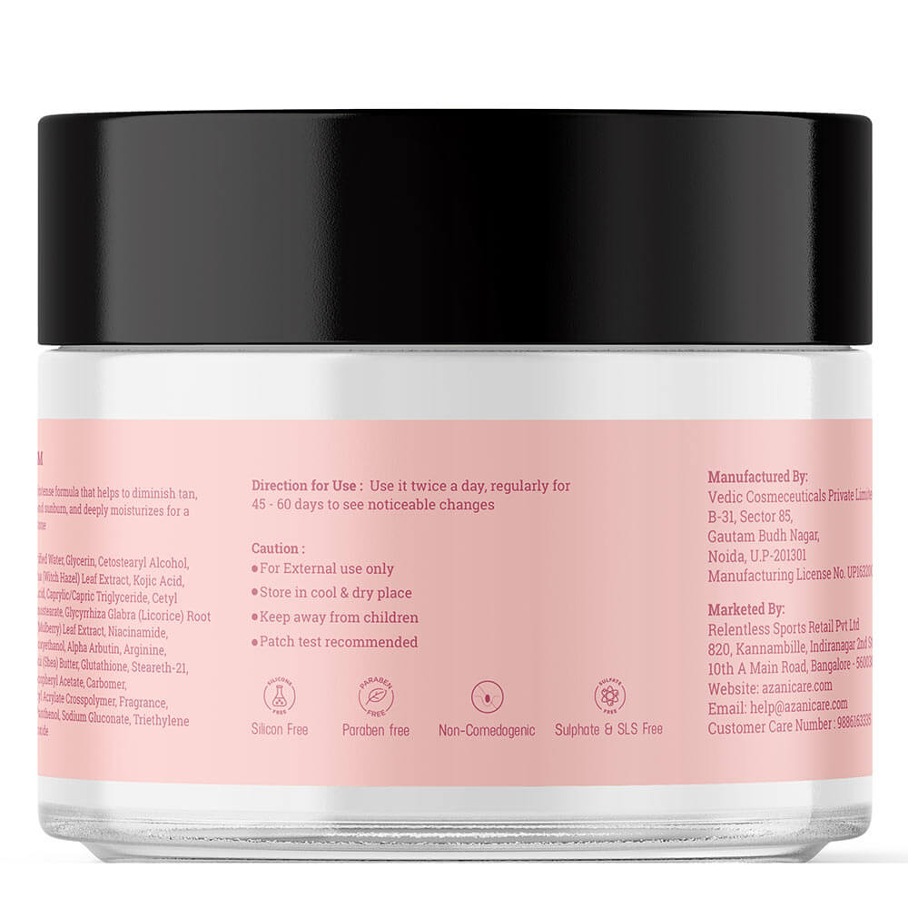 2 - Azani Active Care De-Tan Cream,  50 g  Reduces Tan & Brightens Skin (Pack of 3) 