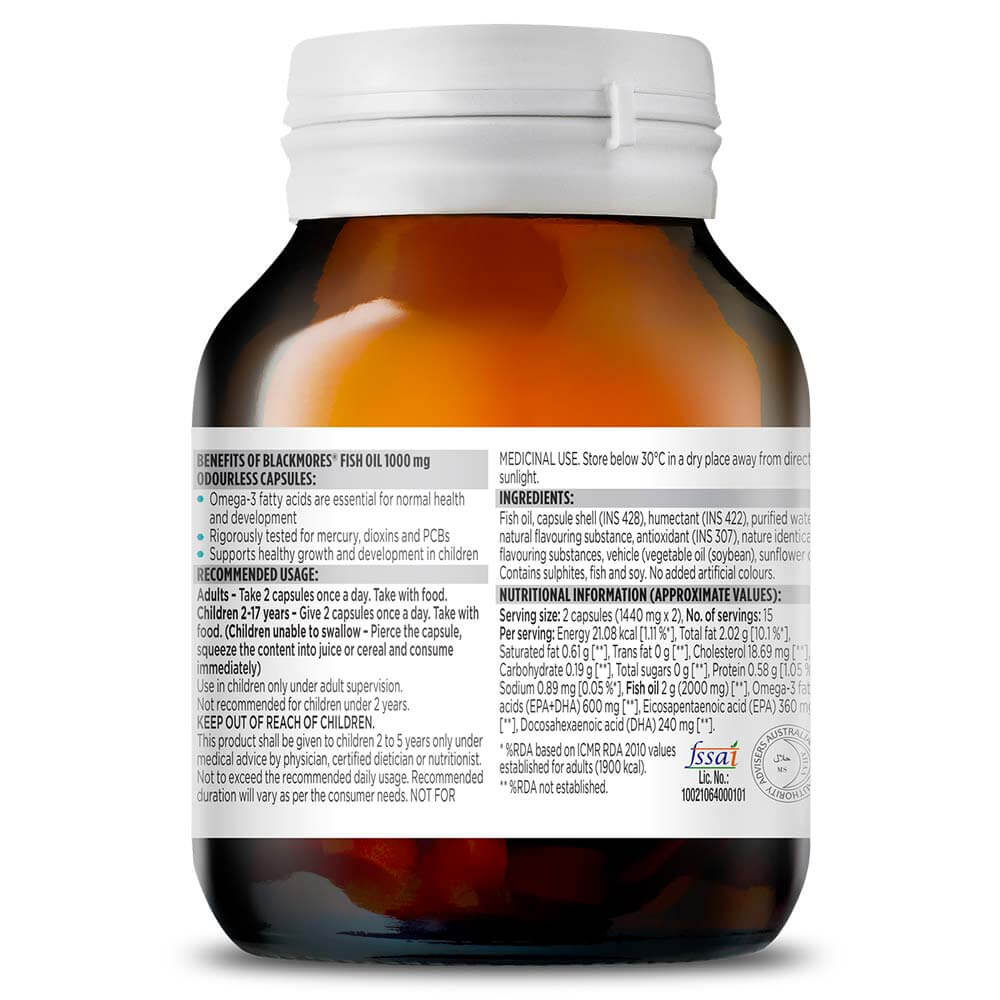 2 - Blackmores Fish Oil 1000mg,  30 capsules 