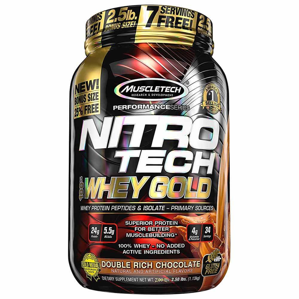 MuscleTech Nitro Tech Whey Gold Performance Series,  2.25 lb  Double Rich Chocolate 