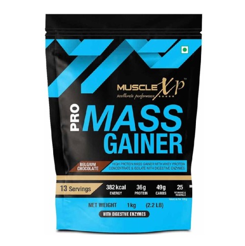 1 - MuscleXP Pro Mass Gainer with Whey Protein,  2.2 lb  Belgium Chocolate 
