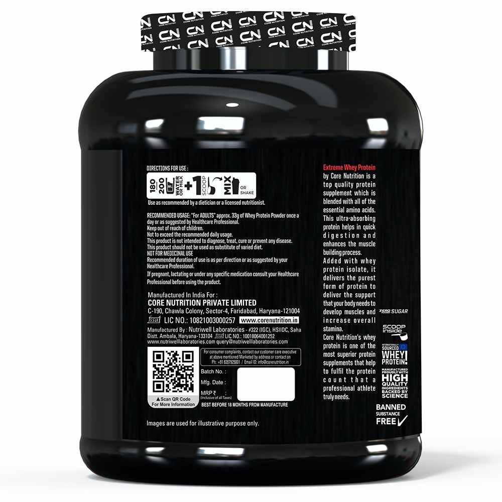 3 - Core Nutrition Extreme Whey Protein,  4.4 lb  Dark Chocolate 