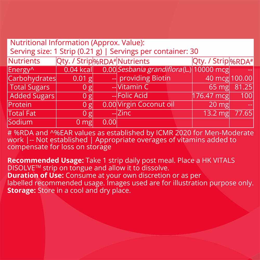 7 - HK Vitals DISOLVE Biotin by HealthKart,  30 Strip(s)  Mango 