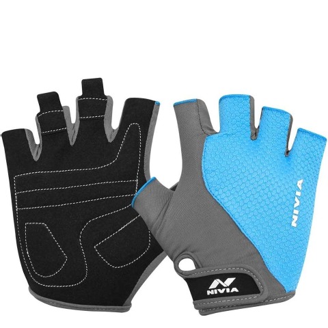 4 - Nivia Coral Sports Gloves,  Sky Blue/Grey  Medium 