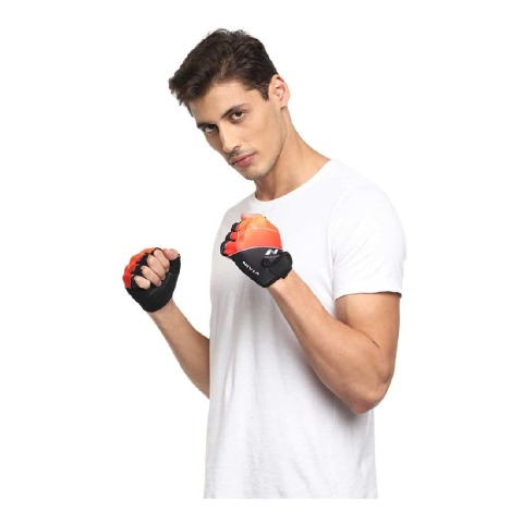 1 - Nivia Crystal Sports Gloves,  Red  Large 