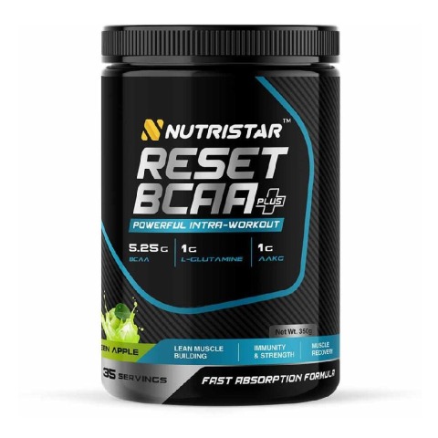 1 - Nutristar Reset BCAA Plus,  0.77 lb  35 Servings  Green Apple 