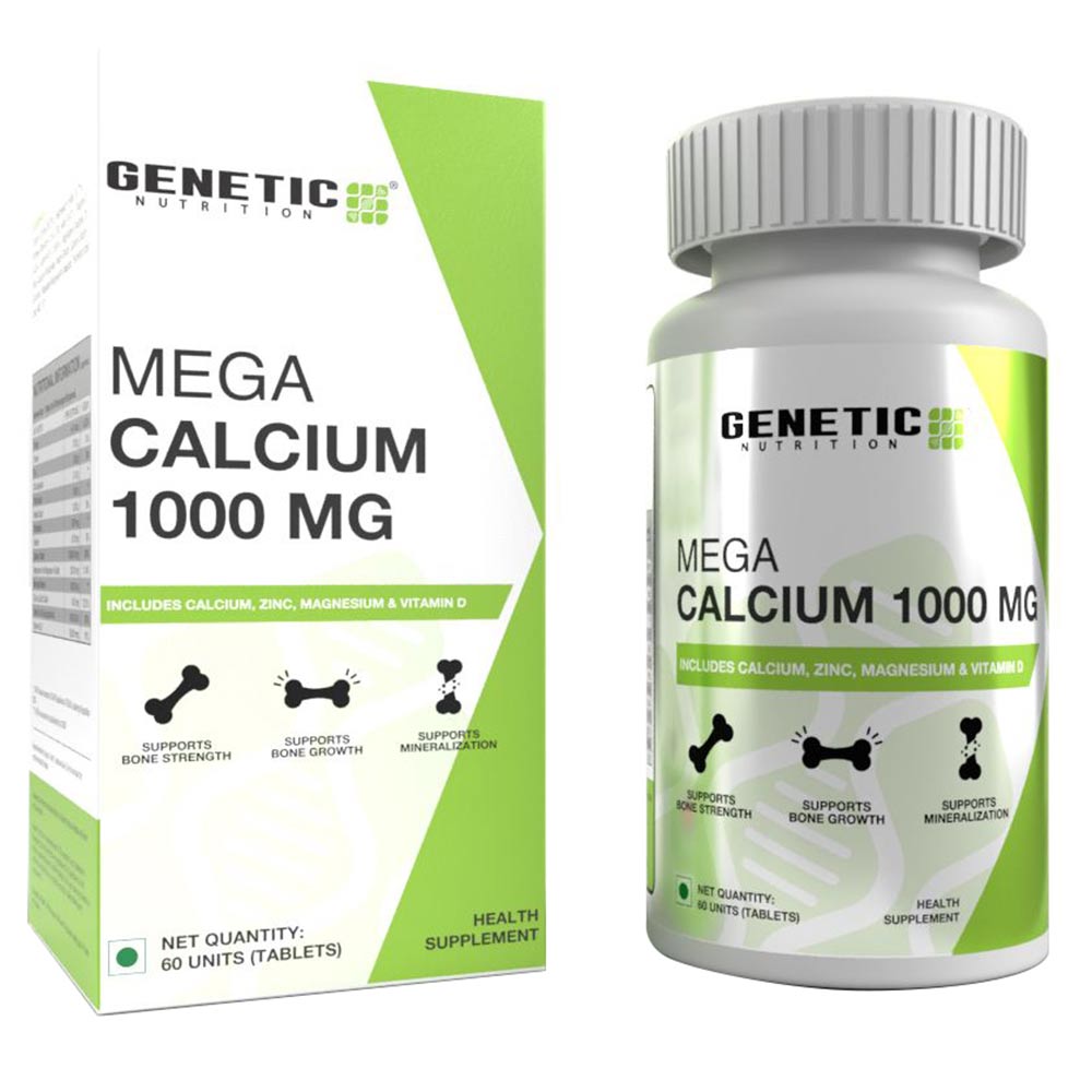 4 - Genetic Nutrition Mega Calcium 1000 mg,  60 tablet(s)  Unflavoured 