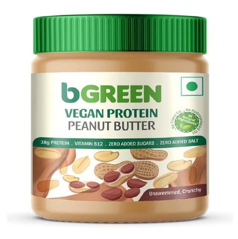 1 - bGREEN Vegan Protein Peanut Butter by MuscleBlaze, 0.340 kg Unsweetened Crunchy