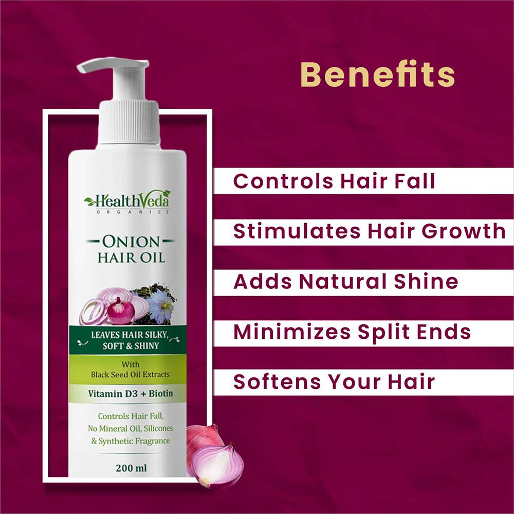 2 - Health Veda Organics Onion Hair Oil,  200 ml  for All Hair Type 