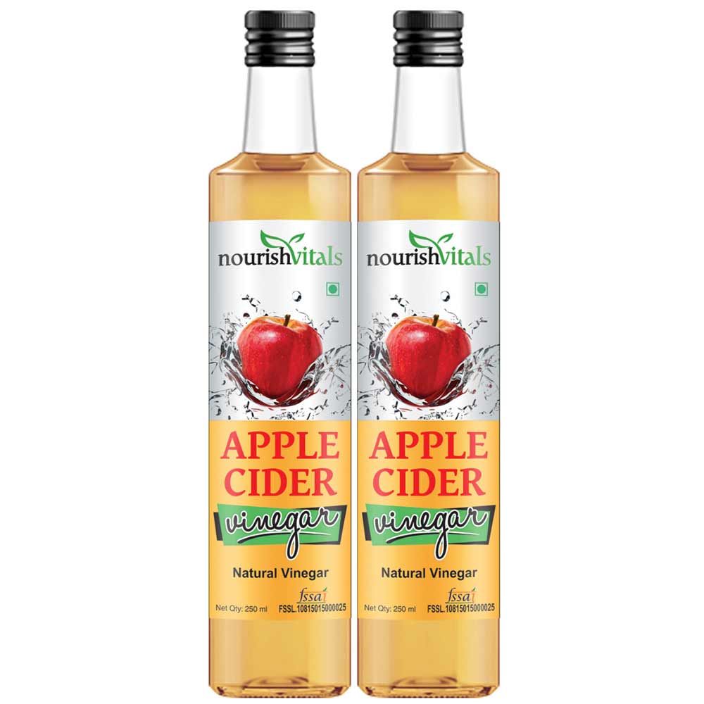 NourishVitals Apple Cider Natural Vinegar (Pack of 2),  0.250 L  Unflavoured 
