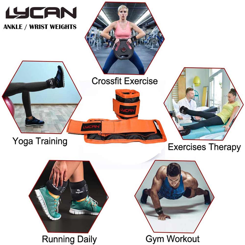 3 - Lycan Wrist and Ankle Weights,  Orange  2 kg 