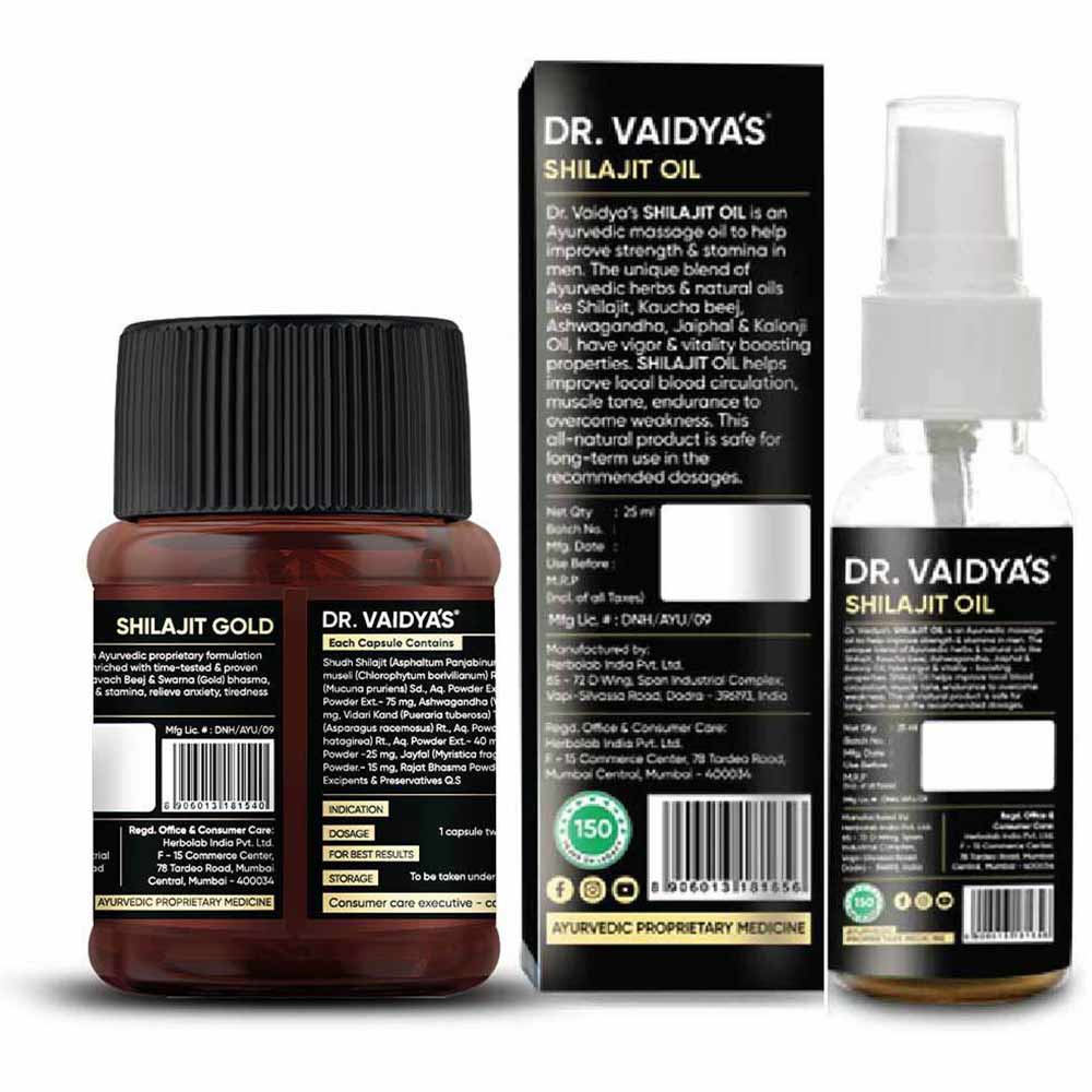 2 - Dr. Vaidya's Shilajit Gold & Shilajit Oil Combo,  2 Piece(s)/Pack 