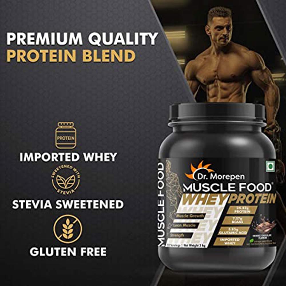 5 - Dr. Morepen Muscle Food Whey Protein,  4.4 lb  Double Chocolate 