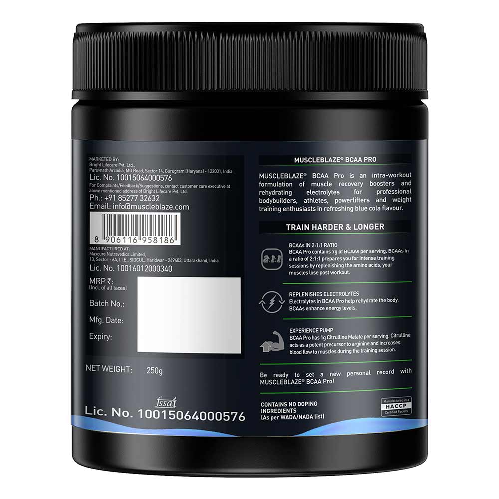 MuscleBlaze BCAA Pro Intra Workout Drink (Watermelon, 0.99 lb)