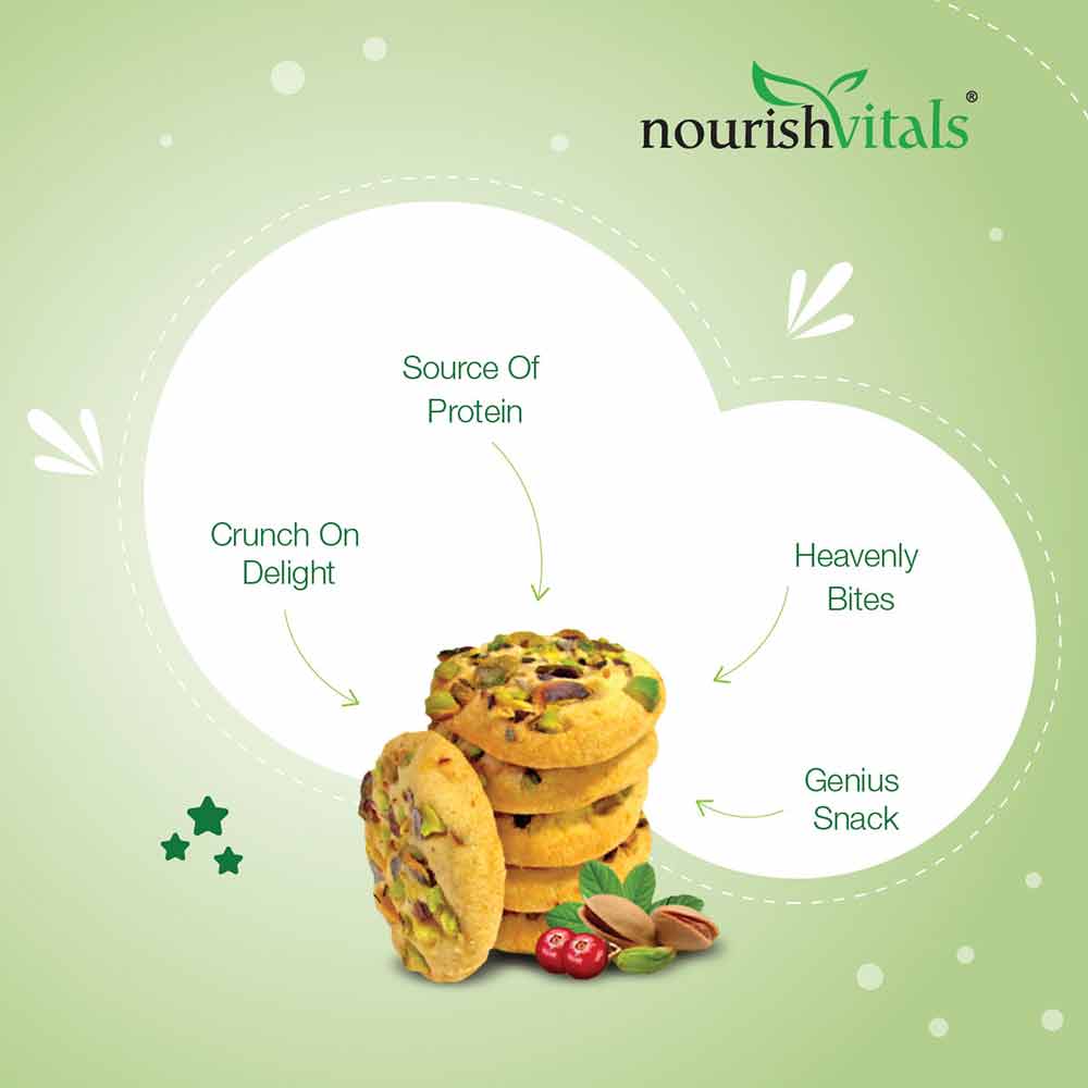 3 - NourishVitals Cookies,  0.120 kg  Pista Cranberry+Cocount Combo 