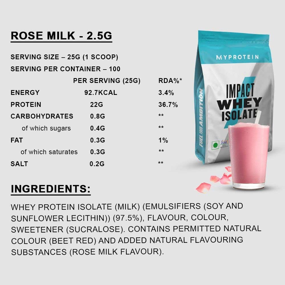2 - Myprotein Impact Whey Isolate,  5.5 lb  Rose Milk 