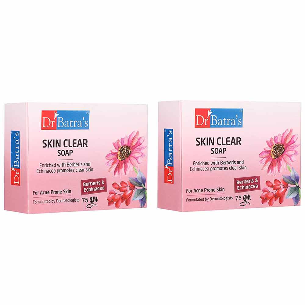 Dr Batra's Skin Clear Acne Care Soap,  75 g  Berberis & Echinacea (Pack of 2) 
