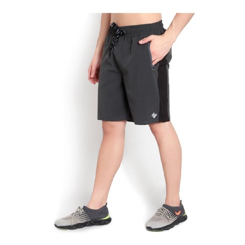 1 - John Ally Dry-Fit Gym Workout Shorts with Zipper Pockets,  Medium  Gunmetal Grey 