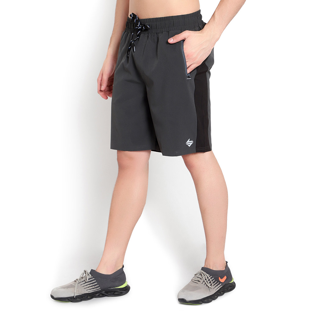 1 - John Ally Dry-Fit Gym Workout Shorts with Zipper Pockets,  Medium  Gunmetal Grey 