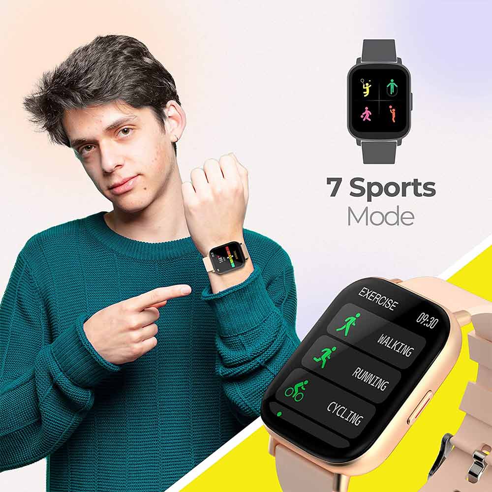 5 - Zebronics Zeb-FIT7220CH Bluetooth Smart Watch,  Gold  4.4 cm 