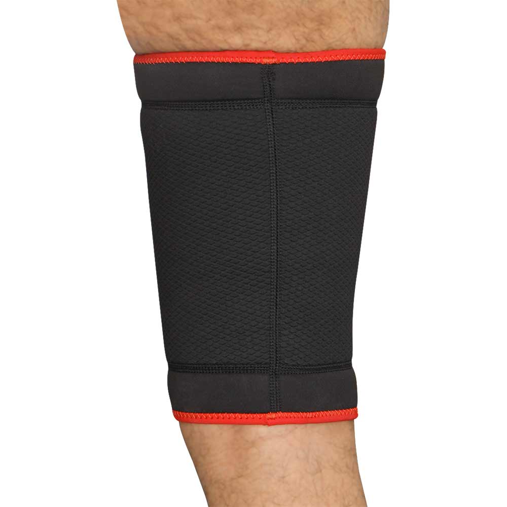 4 - Nivia Orthopedic Thigh Support Slip-In (RB-10),  Black-Red  Medium 