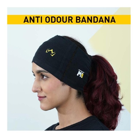 3 - MuscleBlaze LWL Bandana,  Black  Free Size 