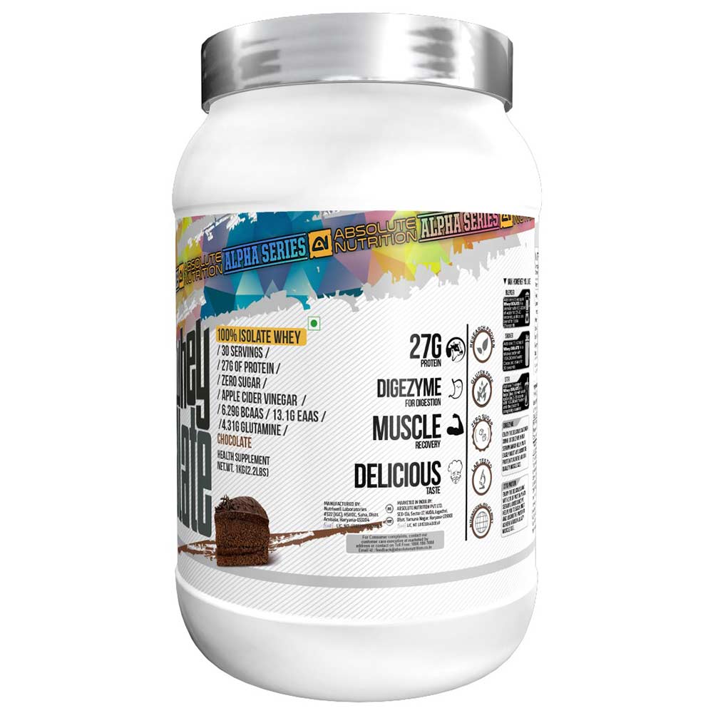 3 - Absolute Nutrition Alpha Whey Isolate Protein,  2.2 lb  Chocolate Paradise 