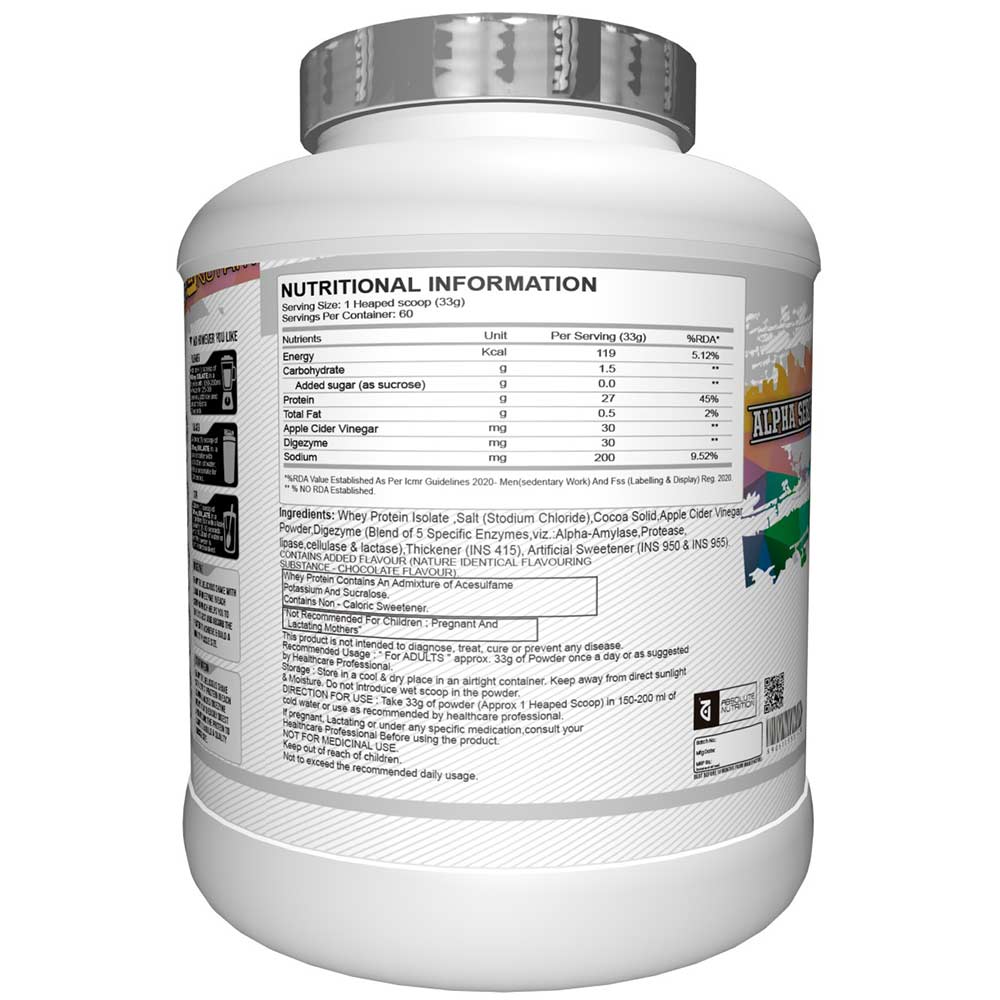 2 - Absolute Nutrition Alpha Whey Isolate Protein,  4.4 lb  Chocolate Paradise 