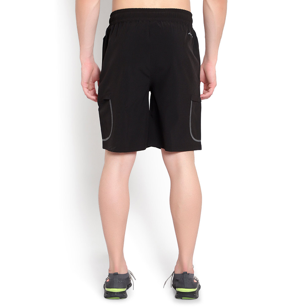 3 - John Ally Dry-Fit Gym Workout Shorts with Zipper Pockets & Flap Pockets,  2XL  Jet Black 