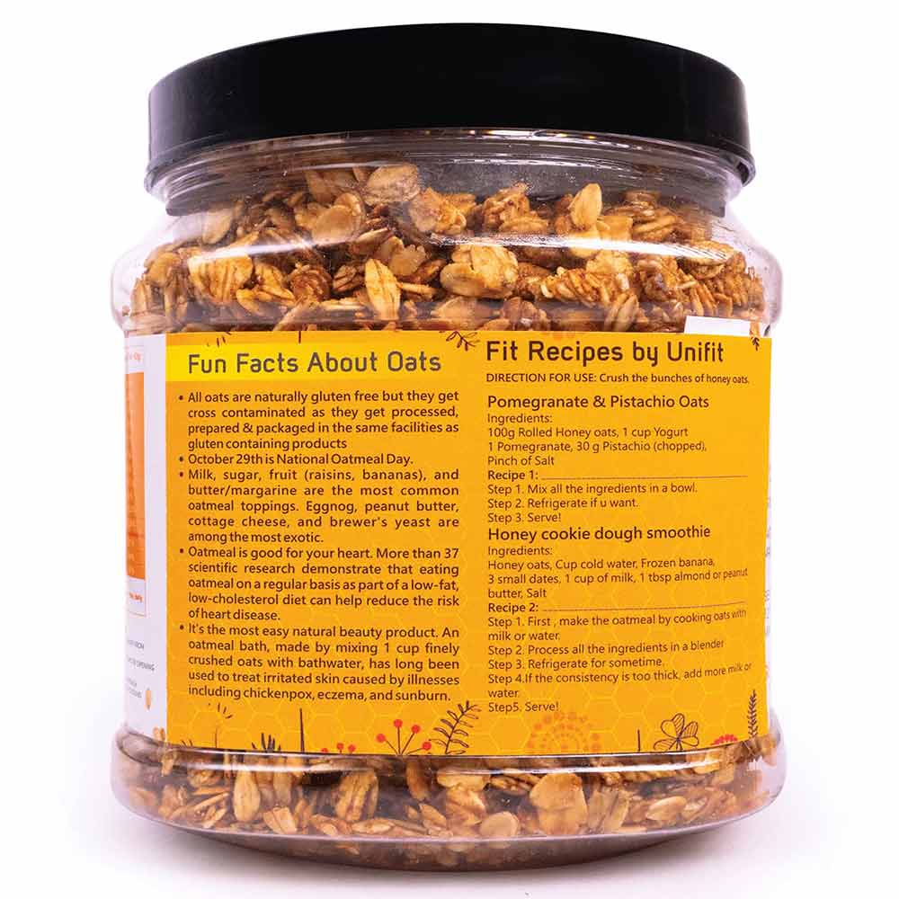 3 - UNIFIT Honey Rolled Oats,  400 g  Unflavoured 