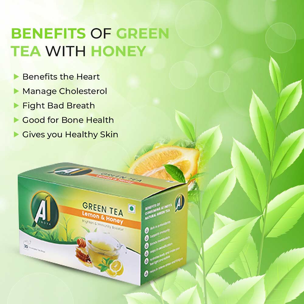 9 - A1 Indya Green Tea,  30 Tea Bag(s)  Lemon & Honey 