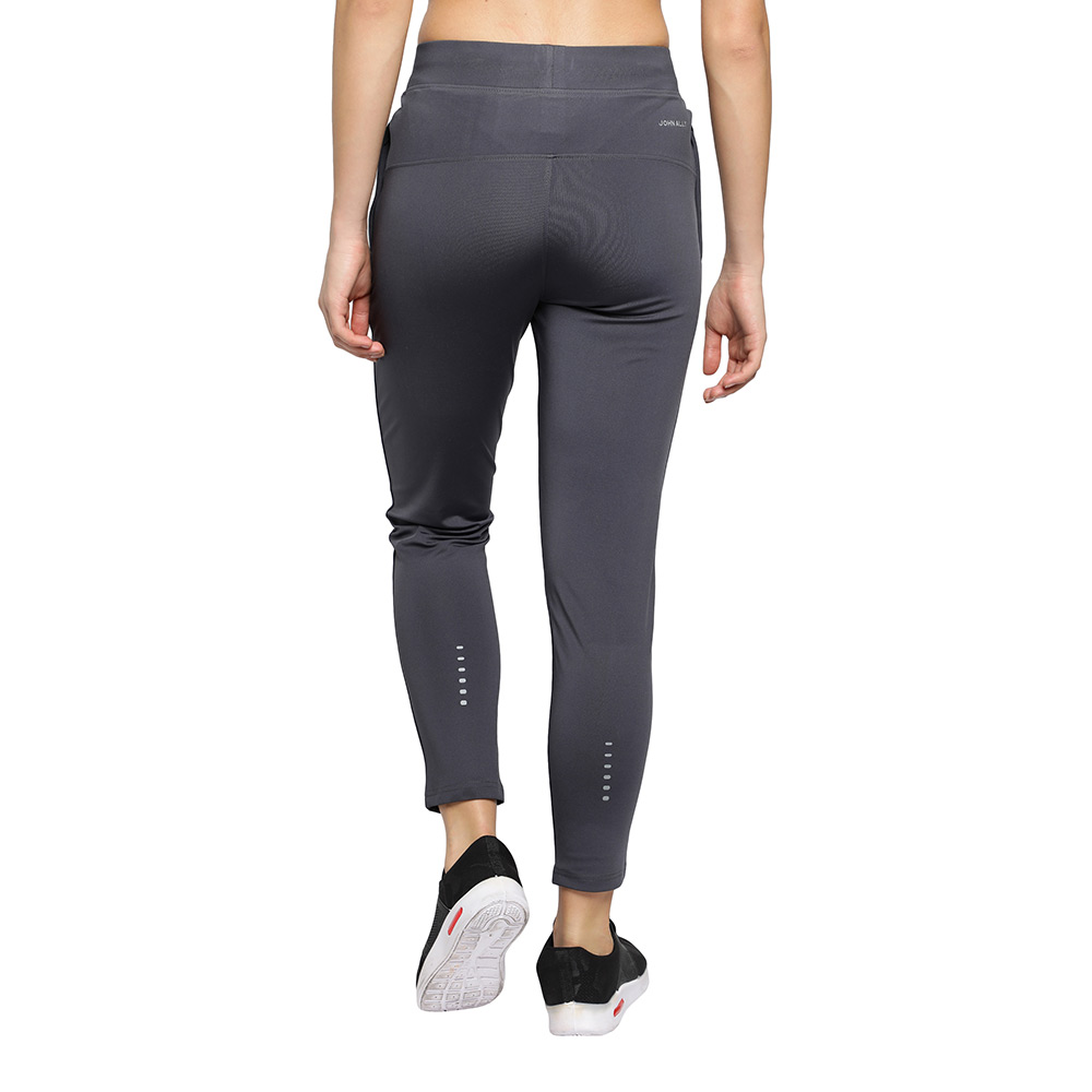 4 - John Ally Women's Gym Zipper Track Pant with Sweat Wicking,  Gunmetal Grey  Large 