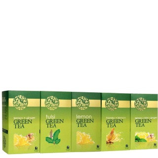 Laplant Green Tea Collection XV, 125 Tea Bag(s) Lemon Ginger, Tulsi, Lemon, Honey Lemon & Lemon Mint Ginger