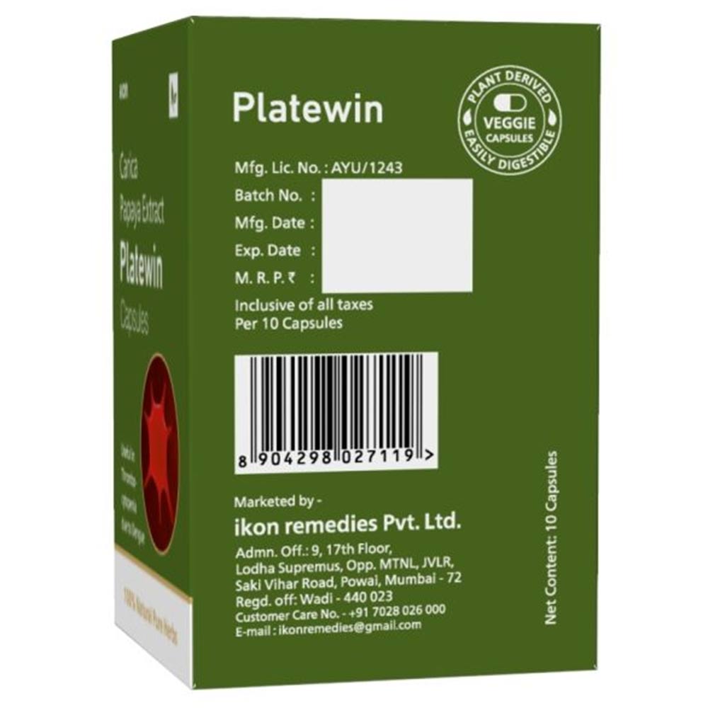 2 - Platewin Carica Papaya Extract,  10 capsules 