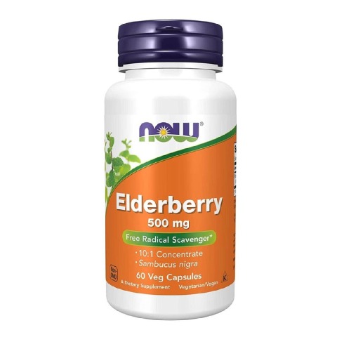 1 - Now Elderberry 500 mg,  60 veggie capsule(s) 