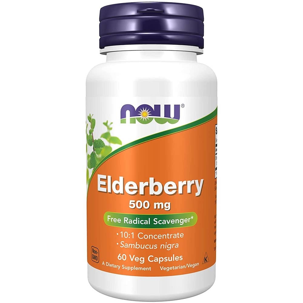 1 - Now Elderberry 500 mg,  60 veggie capsule(s) 